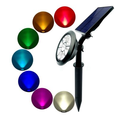 Lampa Solara Rgb gradina tip proiector cu 9 led-uri, 5W