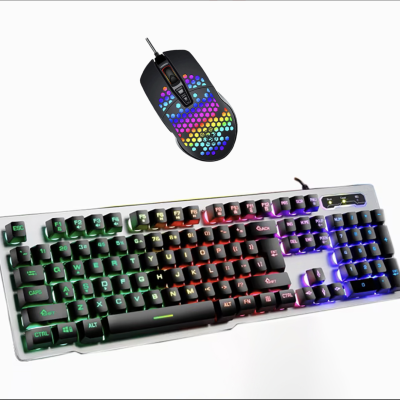 Set tastatura si mouse gaming, USB, iluminare RGB